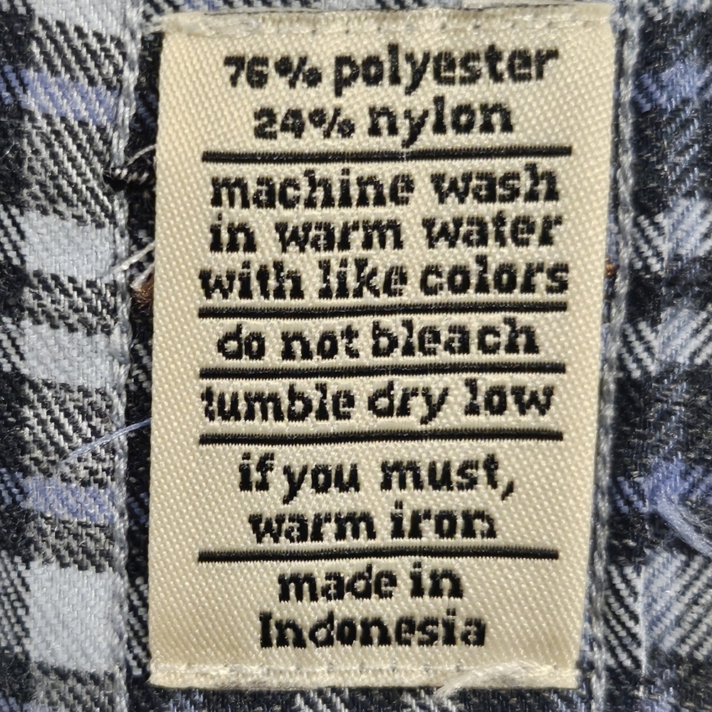 GENTEAL Performance Button-Up Plaid Shirt - Blue & Grey - Size Medium - Picture 5 of 8